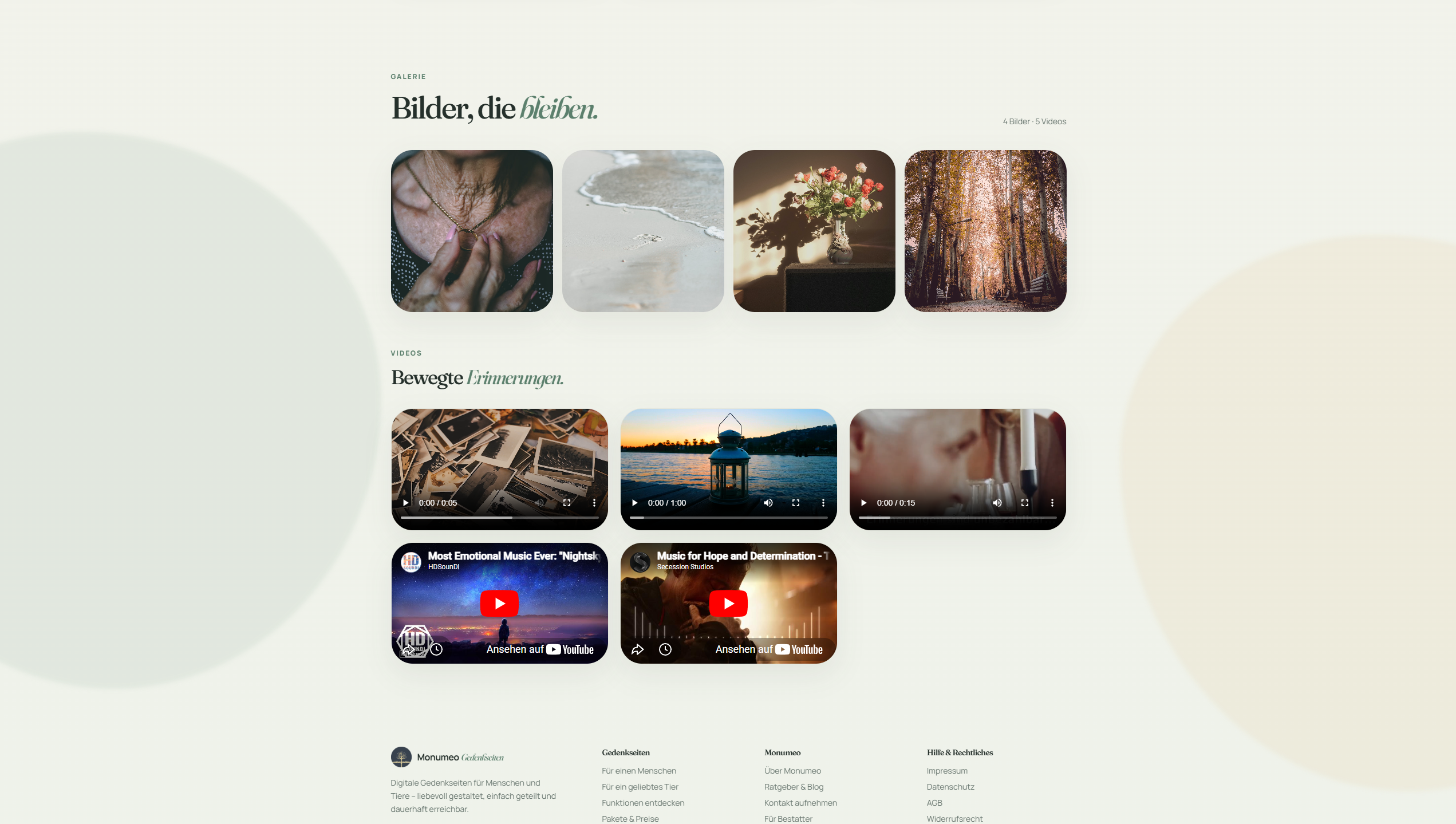 Digitale Gedenkseite Monumeo - Bilder- und Videogalerie